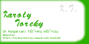 karoly toreky business card